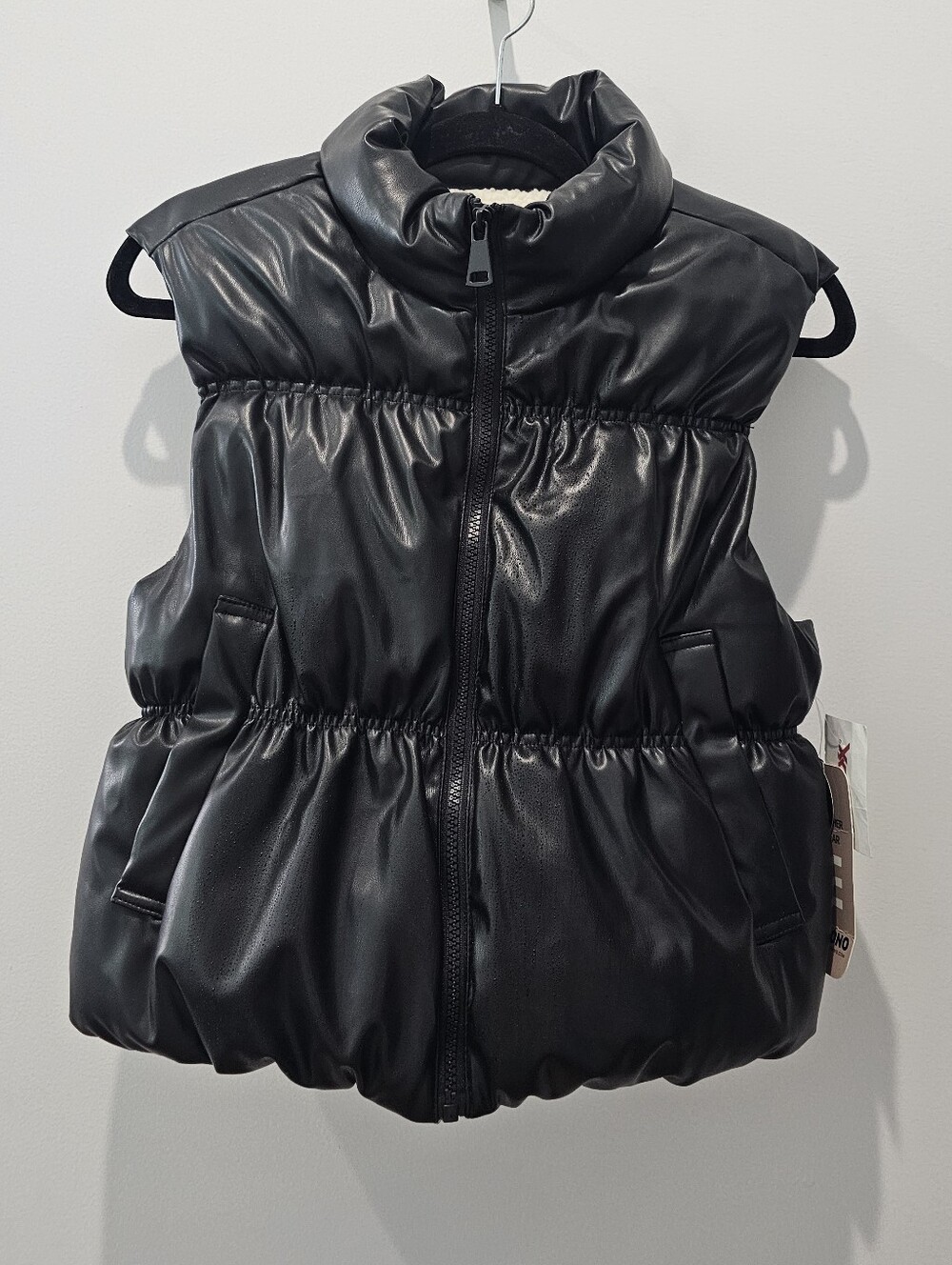 Ci Sono Black Puffer Vest with High Collar